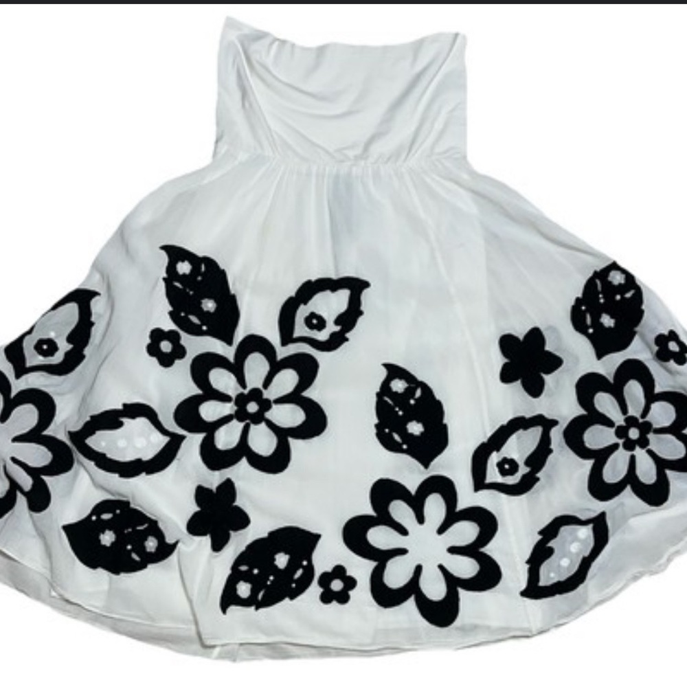 Black & White Lithe Embroidered Skirt - Anthropologie